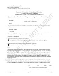 Statement of Correction of Trade Name Information Correcting the Form of Registrant - Sample - Colorado