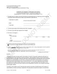 Document preview: Statement of Change of Trade Name Information Changing the Name of the Trade Name Registrant - Sample - Colorado