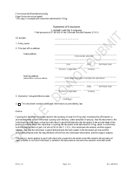 Statement of Dissolution - Limited Liability Companies - Sample - Colorado