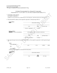 Articles of Incorporation for a Nonprofit Corporation - Sample - Colorado