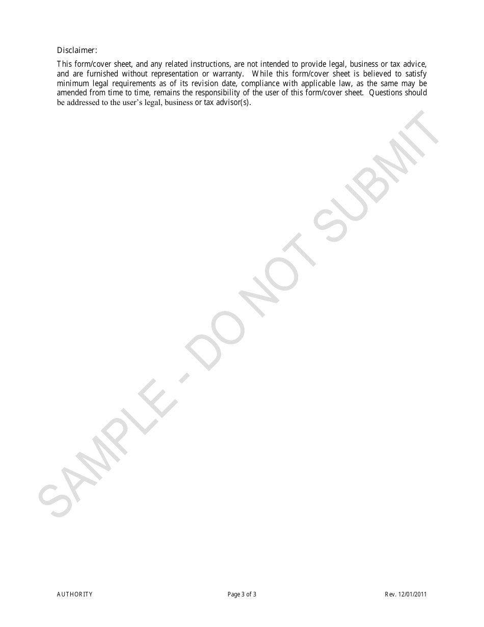 Statement of Foreign Entity Authority - Sample - Colorado, Page 3