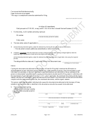 Document preview: Articles of Amendment - Nonprofit Corporations - Sample - Colorado