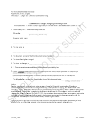 Document preview: Statement of Change Changing the Entity Form - Sample - Colorado