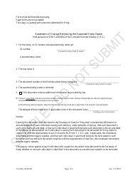 Document preview: Statement of Change Removing the Assumed Entity Name - Sample - Colorado