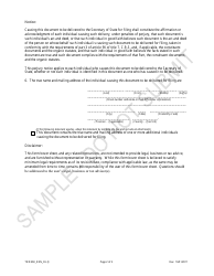 Statement of Trade Name Renewal of a Dissolved or Delinquent Reporting Entity, Non-reporting Limited Partnership or a Converted Entity - Sample - Colorado, Page 2