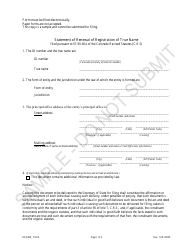 Document preview: Statement of Renewal of Registration of True Name - Sample - Colorado