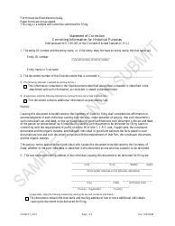 Document preview: Statement of Correction Correcting Information for Historical Purposes - Sample - Colorado