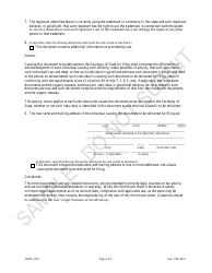 Statement of Trademark Registration of an Individual Resident of Colorado - Sample - Colorado, Page 2
