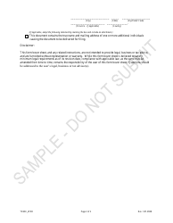 Statement of Withdrawal of Trademark Registration - Sample - Colorado, Page 2