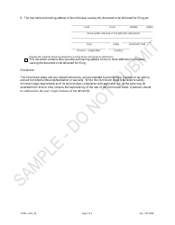 Statement of Renewal of Trademark Registration of a Reporting Entity - Sample - Colorado, Page 2