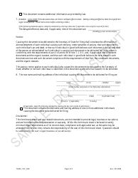 Statement of Transfer of Trademark Registration Transferring a Trademark to an Individual Resident of Colorado - Sample - Colorado, Page 2