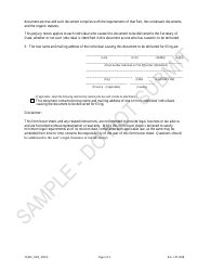 Statement of Renewal of Trademark Registration of an Individual Not a Resident of Colorado or an Entity Not Required to Maintain a Registered Agent - Sample - Colorado, Page 3