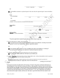 Statement of Transfer of Trademark Registration Transferring a Trademark to an Individual Not a Resident of Colorado - Sample - Colorado, Page 2