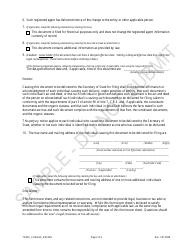 Statement of Change of Trademark Information Regarding Resignation or Other Termination of Registered Agent - Sample - Colorado, Page 2