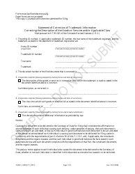 Document preview: Statement of Correction of Trademark Information Correcting the Description of the Goods or Services and/or Applicable Class - Sample - Colorado