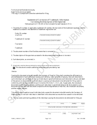 Statement of Correction of Trademark Information Correcting the Description of the Specimen - Sample - Colorado