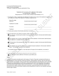 Statement of Correction of Trademark Information Correcting the Trademark - Sample - Colorado