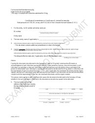 Certificate of Amendment to Certificate of Limited Partnership - Sample - Colorado