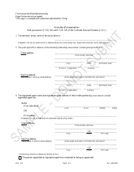 Document preview: Articles of Association - Limited Partnership Associations - Sample - Colorado