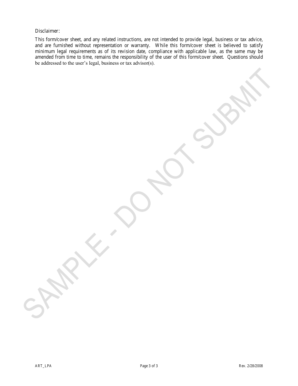 Articles of Association - Limited Partnership Associations - Sample - Colorado, Page 3