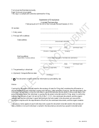 Document preview: Statement of Dissolution - Limited Partnerships - Sample - Colorado