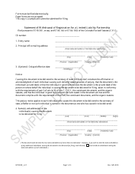 Document preview: Statement of Withdrawal of Registration for a Limited Liability Partnership - Sample - Colorado