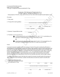 Document preview: Statement of Withdrawal of Registration for a Limited Liability Limited Partnership (Lllp) - Sample - Colorado