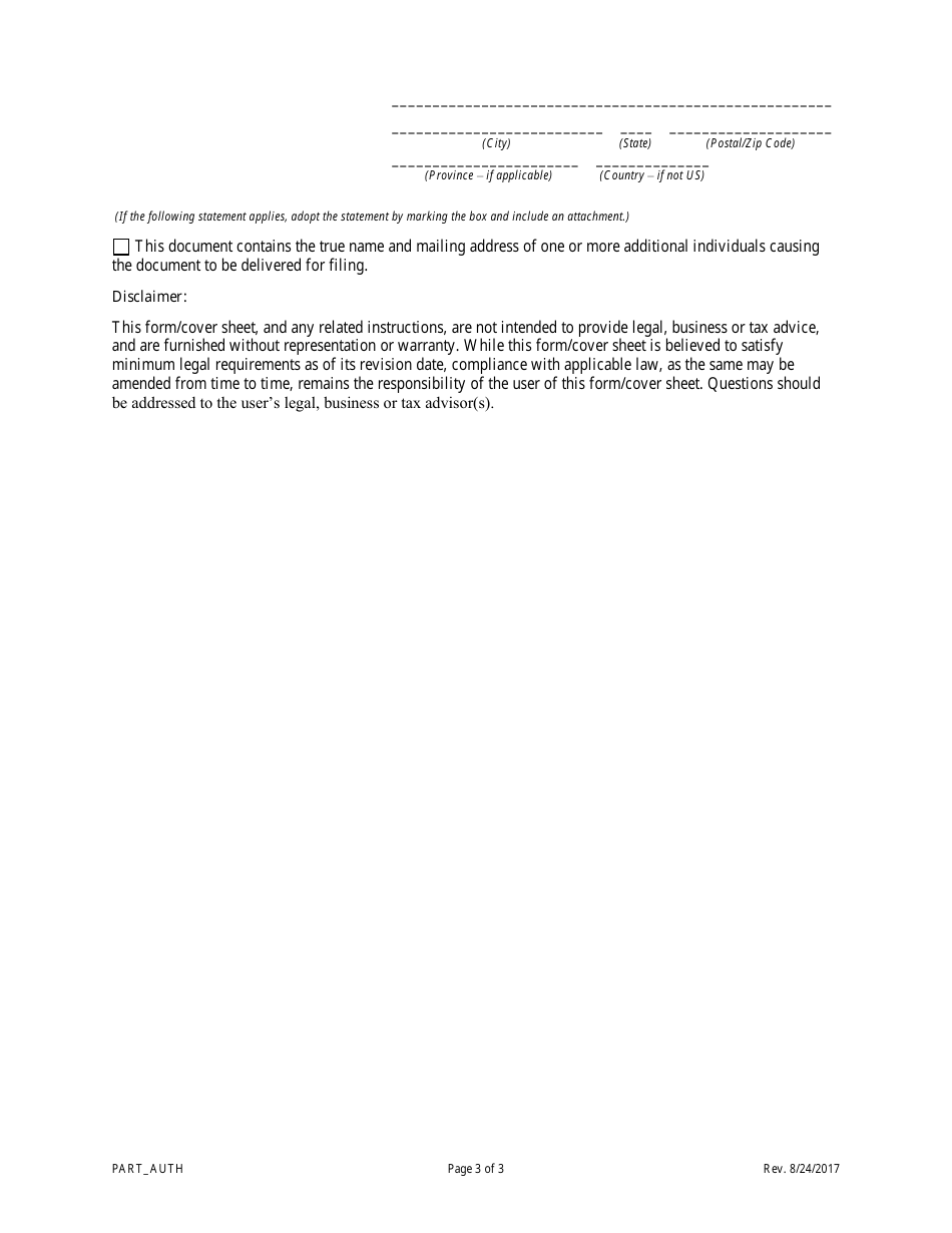 Statement of Partnership Authority - Miscellaneous Partnerships - Colorado, Page 3