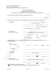 Document preview: Articles of Organization - Limited Cooperative Association - Sample - Colorado