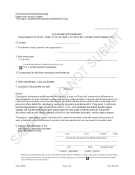 Document preview: Certificate of Amendment - Article 55 Cooperative Association as a Public Benefit Corporation - Sample - Colorado