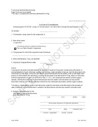 Document preview: Articles of Amendment - Article 56 Cooperative as a Public Benefit Corporation - Sample - Colorado