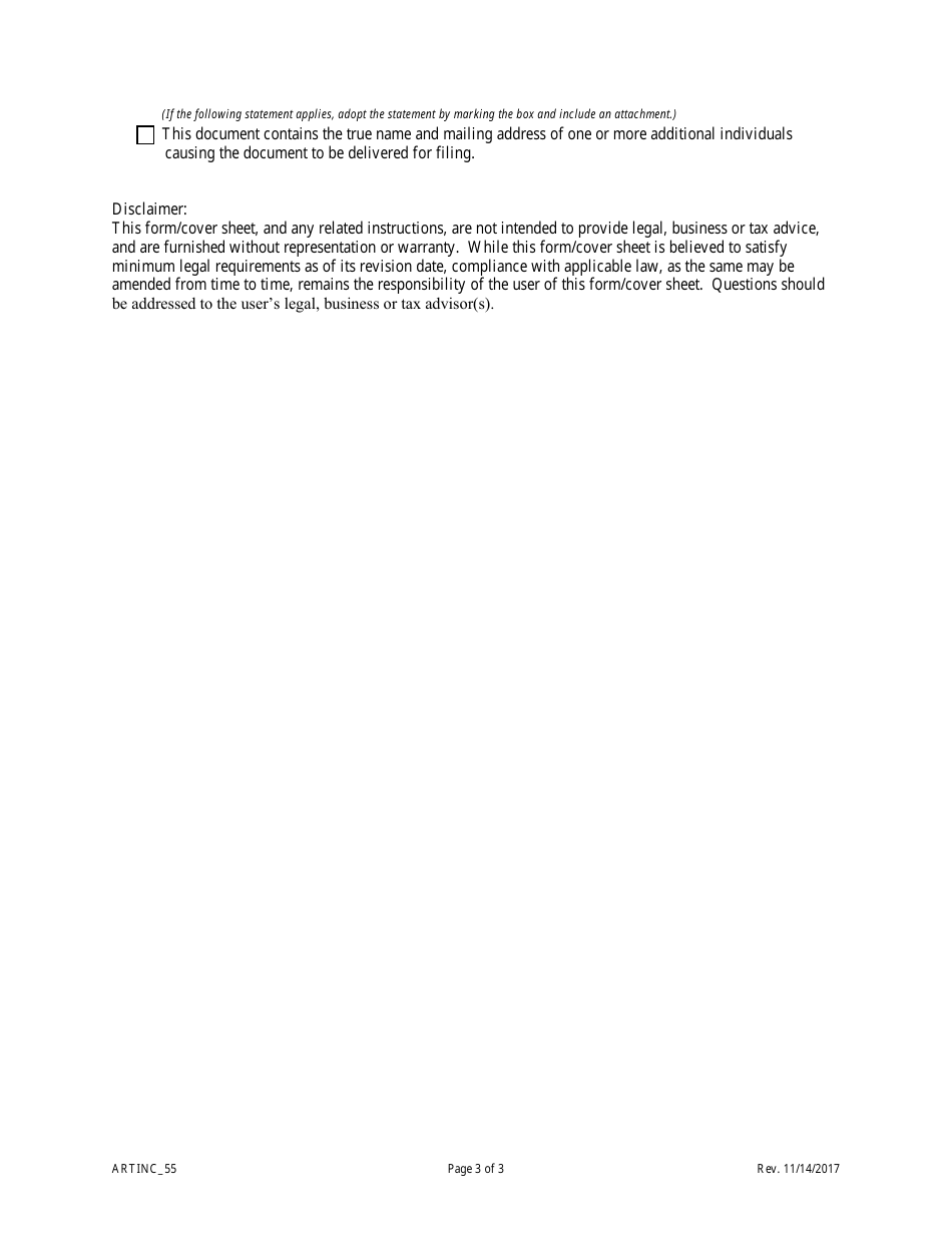 Statement of Correction Correcting a Mistakenly Filed Foreign Entity That Was Meant to Be a Domestic Entity - Article 55 Cooperative Associations - Colorado, Page 5