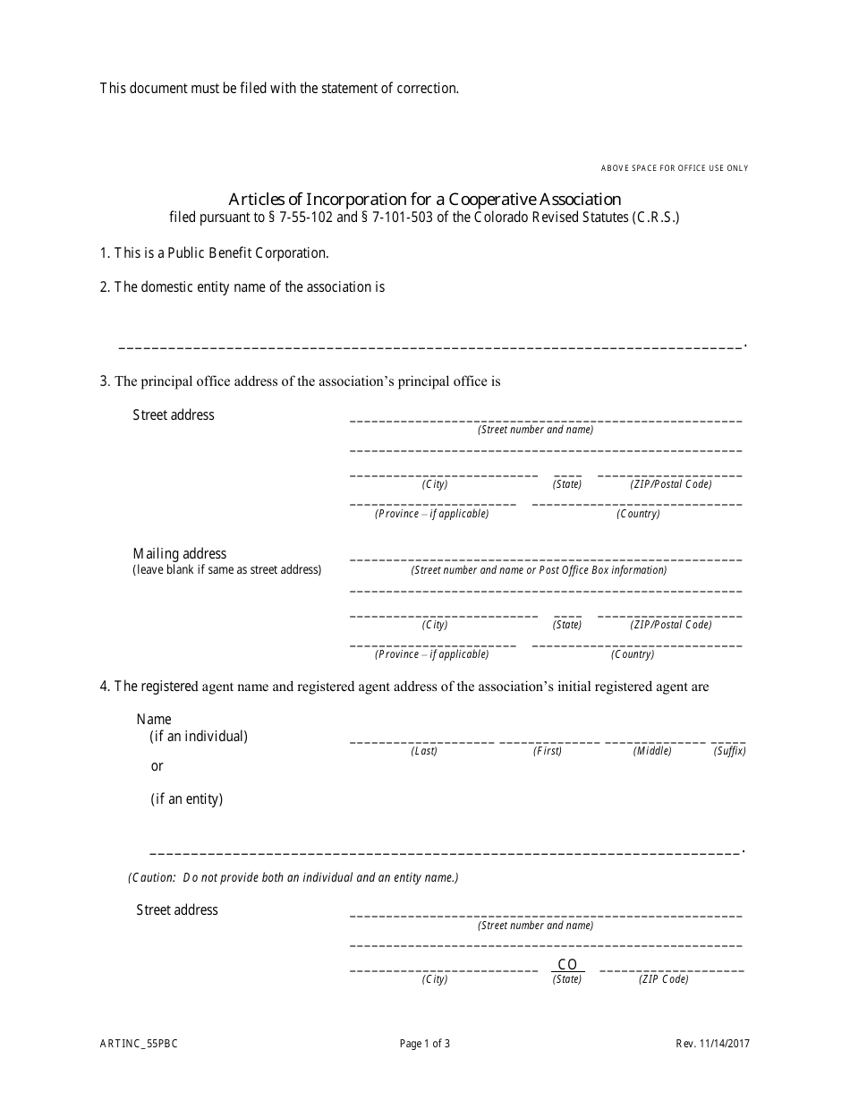 Statement of Correction Correcting a Mistakenly Filed Foreign Entity That Was Meant to Be a Domestic Entity - Colorado, Page 3