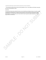 Articles of Amendment - Corporation Sole - Colorado, Page 2