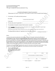 Amended and Restated Articles of Incorporation - Corporation Sole - Colorado