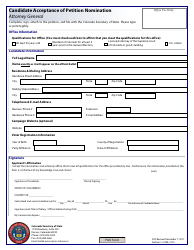 Document preview: Candidate Acceptance of Petition Nomination - Attorney General - Colorado