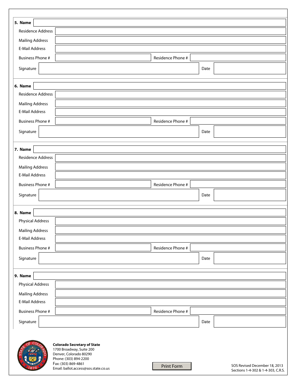 Presidential Electors Acceptance of Nomination - Colorado, Page 2