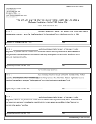 Document preview: Voluntary United States House Term Limits Declaration Form - Colorado