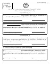 Document preview: Voluntary United States Senate Term Limits Declaration Form - Colorado