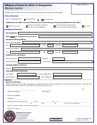 Document preview: Affidavit of Intent for Write-In Designation - Attorney General - Colorado
