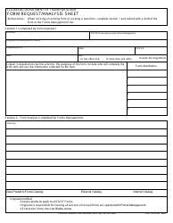CDOT Form 93 &quot;Form Request/Analysis Sheet&quot; - Colorado