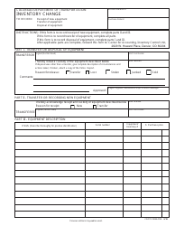 Document preview: CDOT Form 130 Inventory Change - Colorado