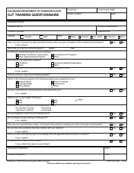 Document preview: CDOT Form 200 Ojt Training Questionnaire - Colorado