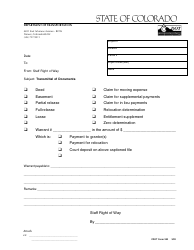 Document preview: CDOT Form 243 Transmittal of Documents - Colorado