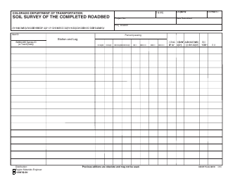 Document preview: CDOT Form 219 Soil Survey of the Completed Roadbed - Colorado