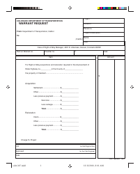 Document preview: CDOT Form 247 Warrant Request - Colorado