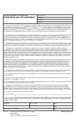 Document preview: CDOT Form 228 Possession and Use Agreement - Colorado