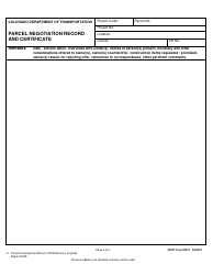 CDOT Form 273 Parcel Negotiation Record and Certificate - Colorado, Page 2