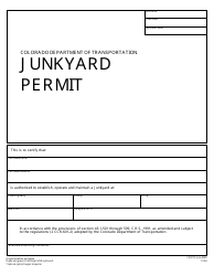 Document preview: CDOT Form 300 Junkyard Permit - Colorado