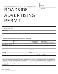 Document preview: CDOT Form 294 Roadside Advertising Permit - Colorado